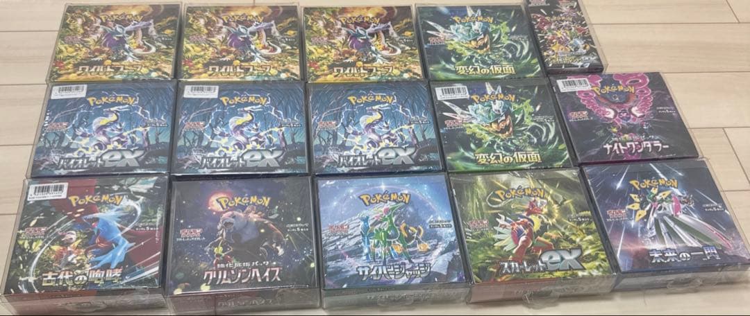 ポケモンカードシュリンク付き未開封ボックスまとめ売り
