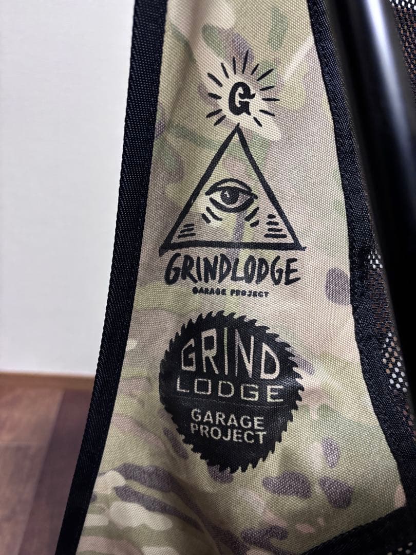 最終値下！廃盤希少品　Helinox キャンプチェア✖️グラインドロッヂ生刷り