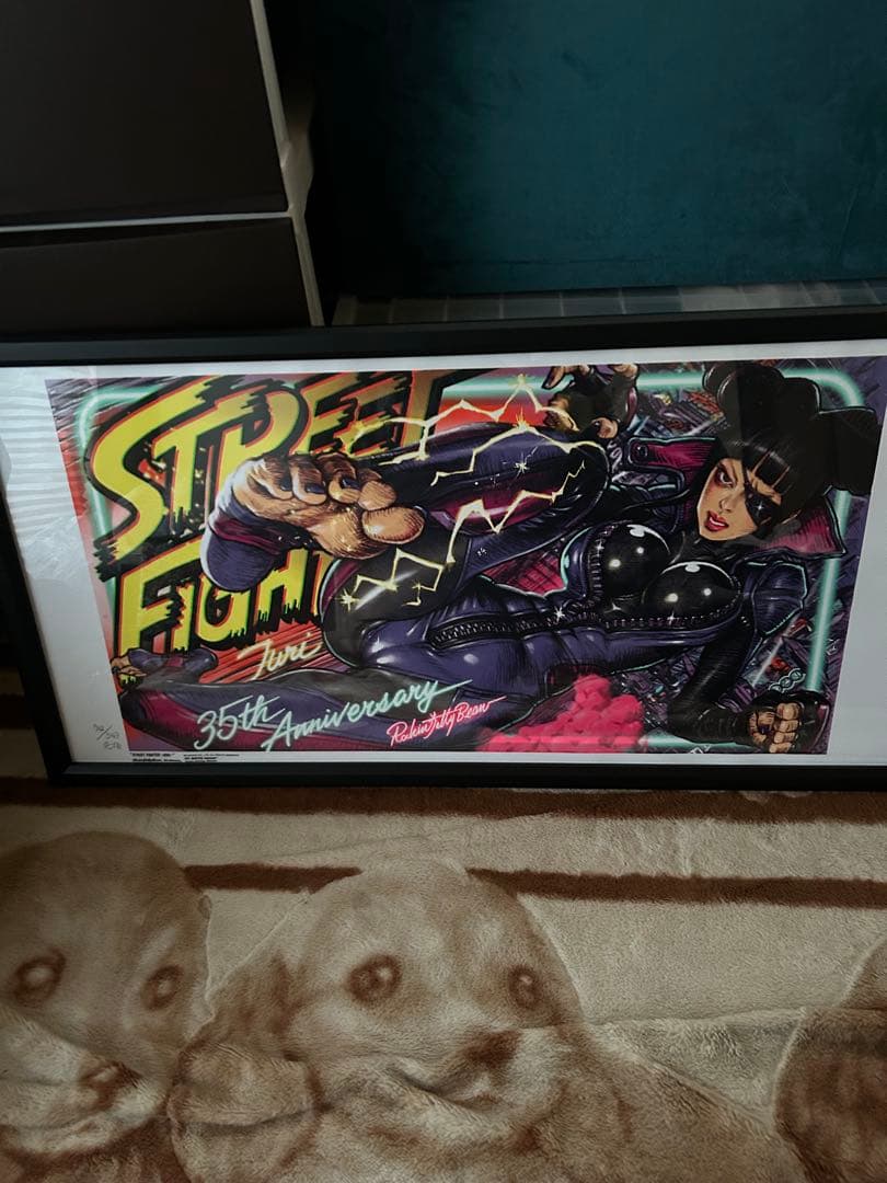 専用額付　ロッキンジェリービーンxストリートファイター　ジュリ　シルクスクリーン