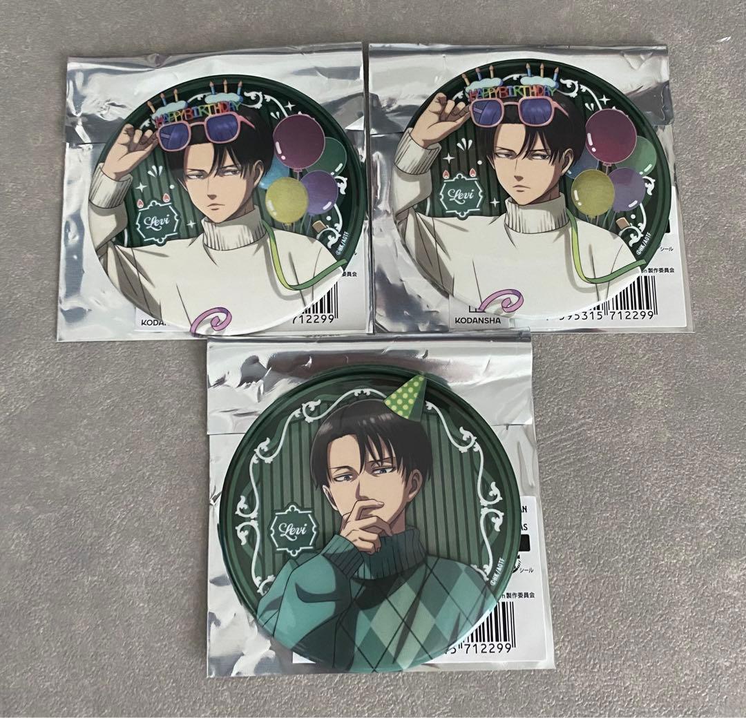 進撃の巨人　プリンスホテル　トレーディング描き下ろしメタル缶バッジ　リヴァイ