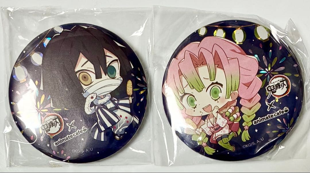 【希少】鬼滅の刃　台湾限定　アニカフェ　缶バッジ　蜜璃　伊黒