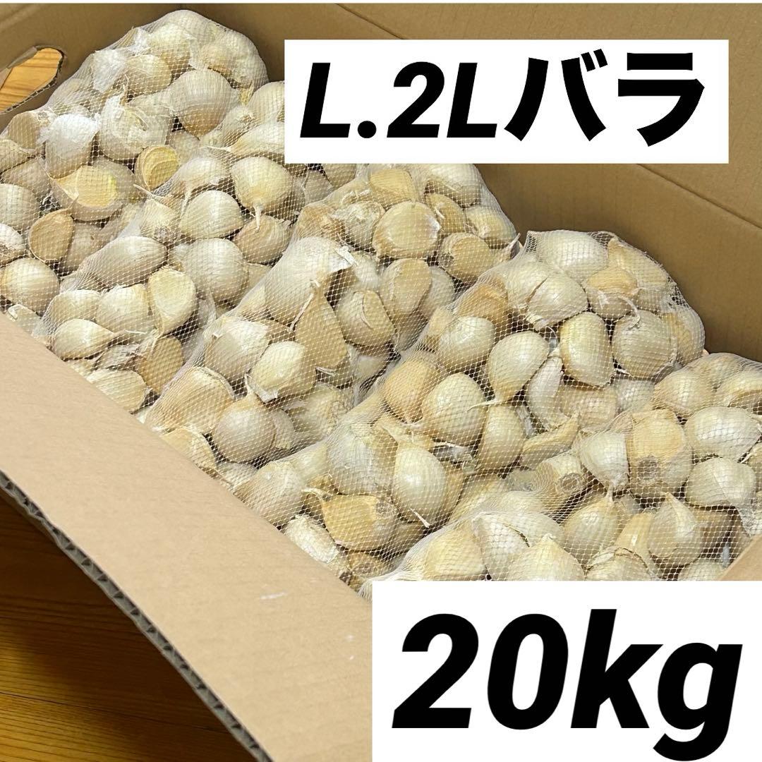 【大特価】青森県産 にんにく L.2Lバラ20kg 福地ホワイト 免疫力up