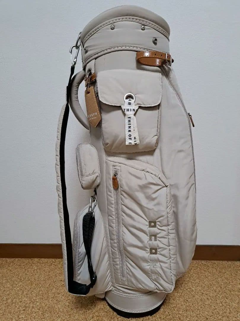 美品オノフGOLF ゴルフバッグ・キャディバッグ ベージュ