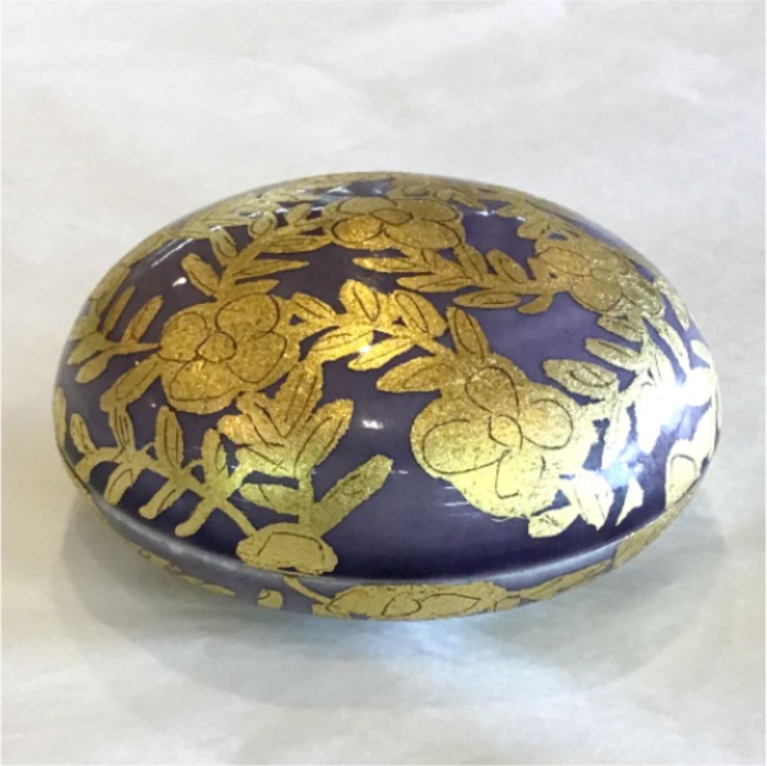 【茶道具】金襴手香合 小野珀子作