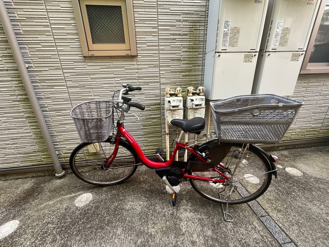 赤 電動アシスト自転車 シティタイプ