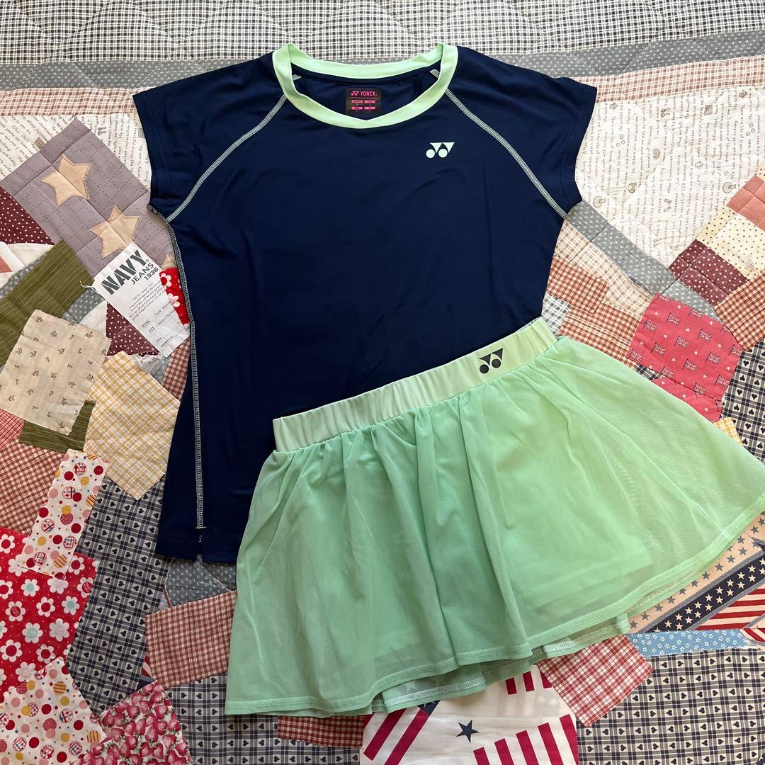 ヨネックス スカート付きトップス ネイビー/ミント