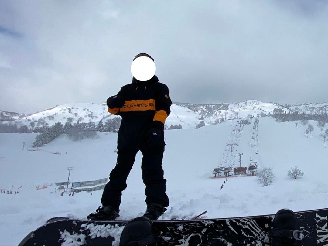 【QuikSilver】スノボウェアセット（ゴーグル、グローブ、ベルト付）