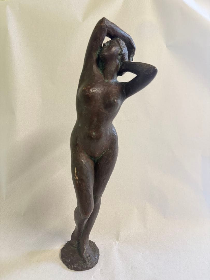 少女像　ブロンズ　 銅製 高46cm 重3300gサイン有　レア