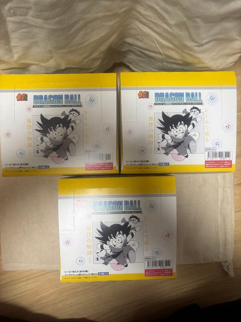 ドラゴンボール40周年記念 オリジナルイラストレーションシールウエハース3BOX