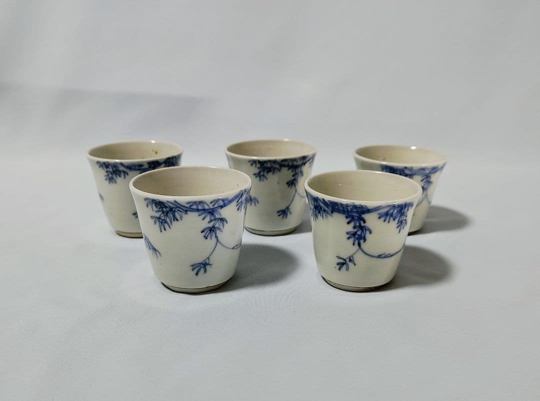 古伊万里、蔦図猪口、ぐい呑み５個セット