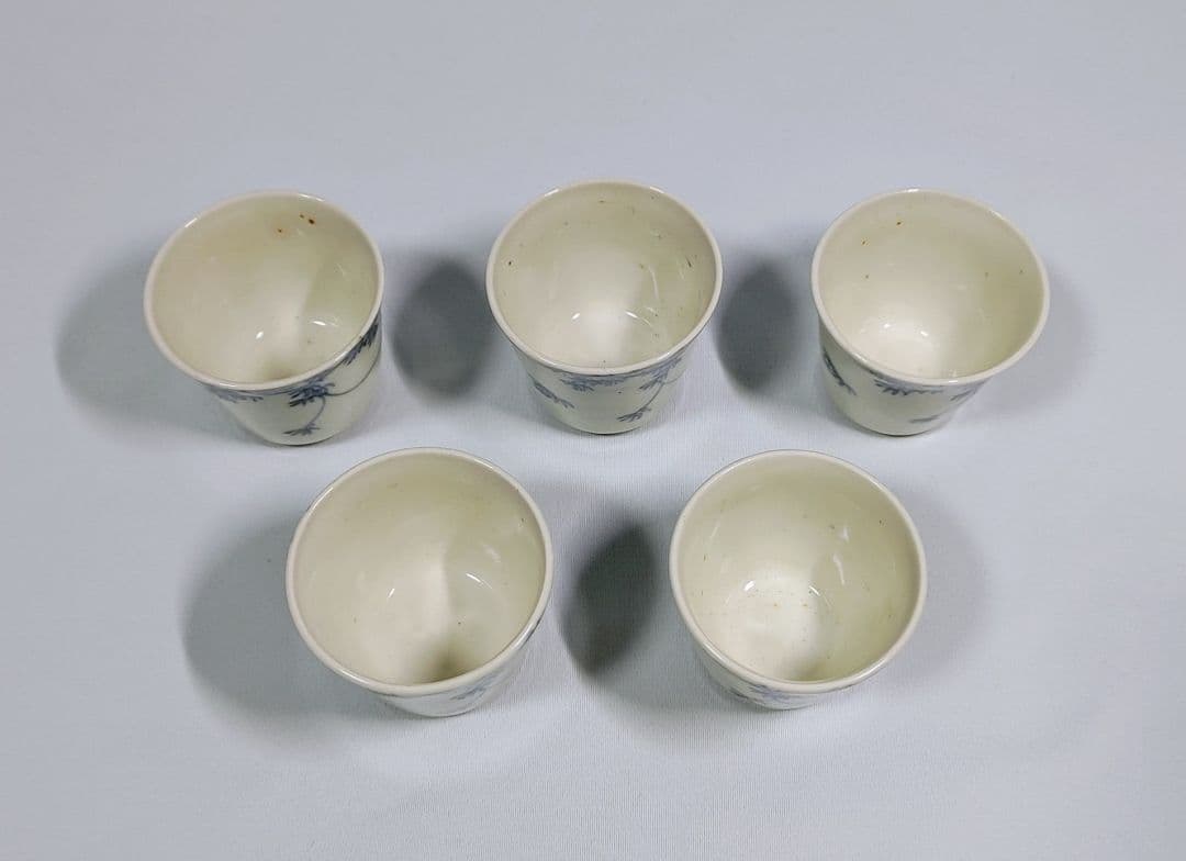 古伊万里、蔦図猪口、ぐい呑み５個セット