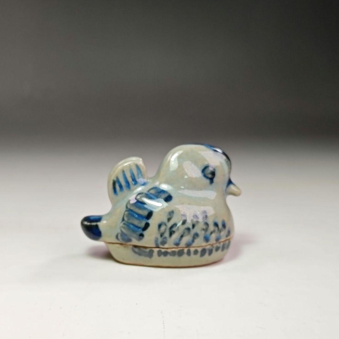 イ621 香合『膳所焼　陽炎園　オシドリ』『堀内宗完（兼中斎）極箱』茶道具