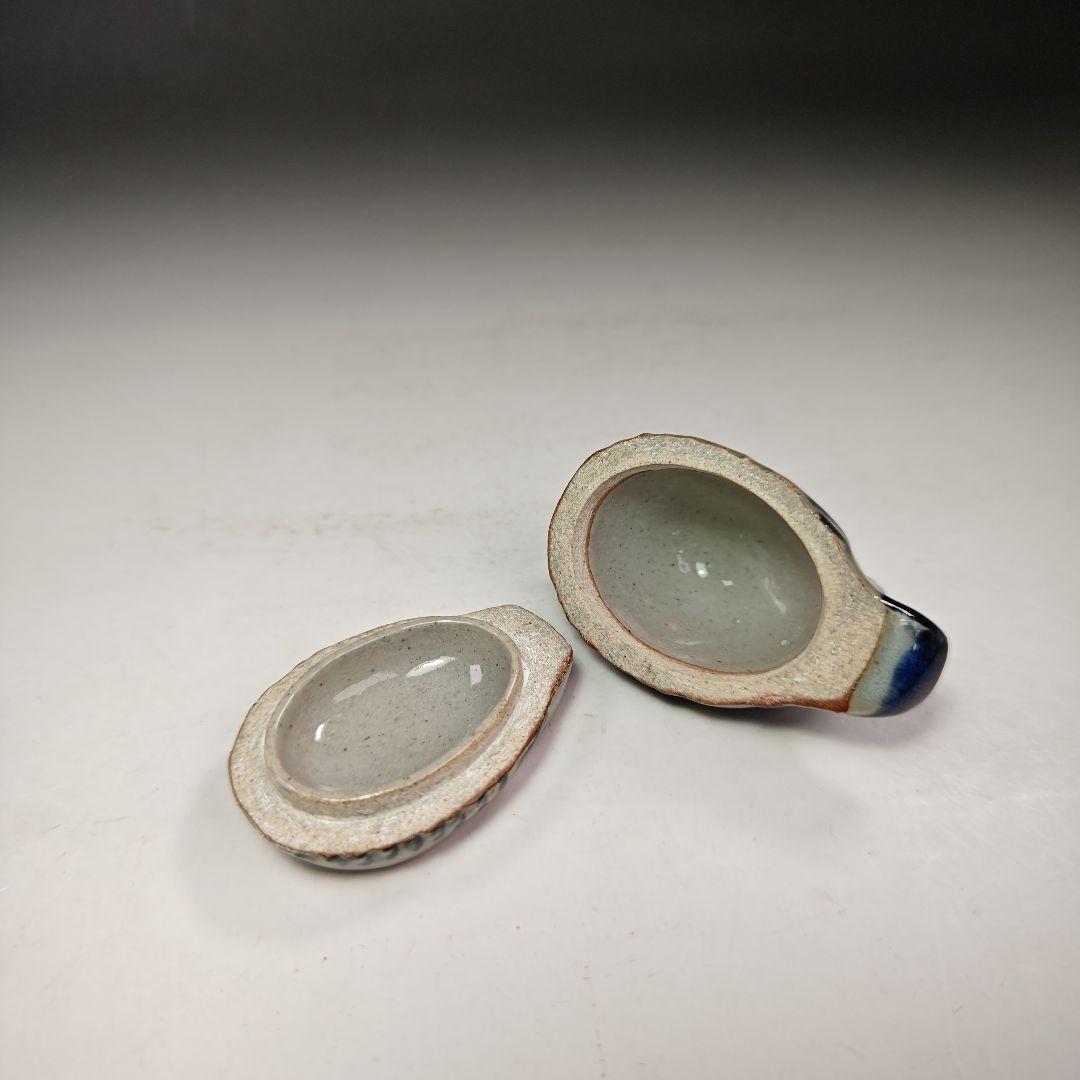 イ621 香合『膳所焼　陽炎園　オシドリ』『堀内宗完（兼中斎）極箱』茶道具