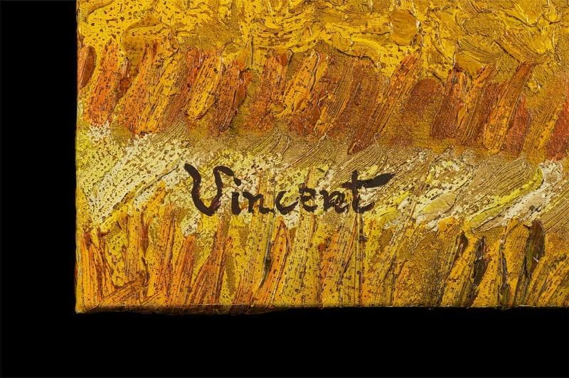 ヴァン・ゴッホ　油彩　肉筆『収穫』表サイン　鑑定証　F12号　額無　b799a