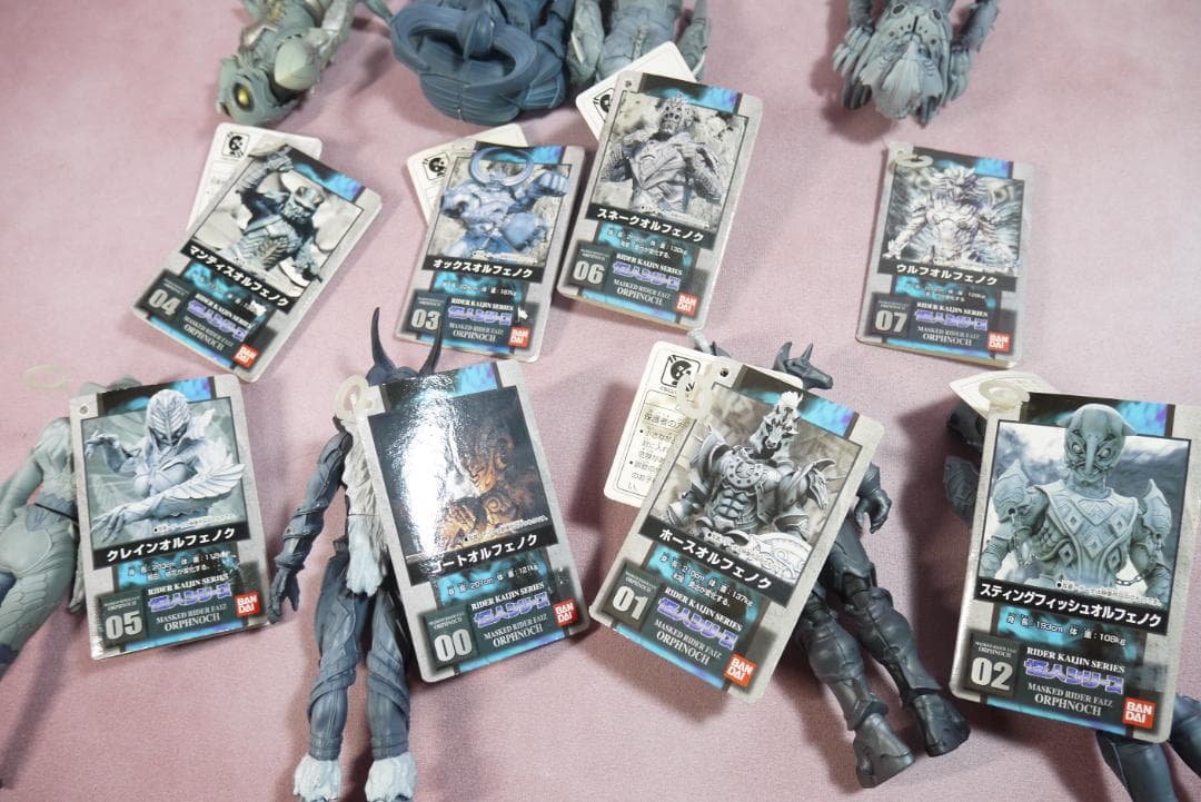 仮面ライダー555　オルフェノク　タグ付きソフビ　8体セット