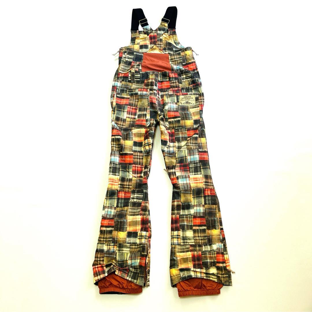 6646 バートン　ビブパンツ　パッチワーク柄　つなぎ　スノーボード レディース