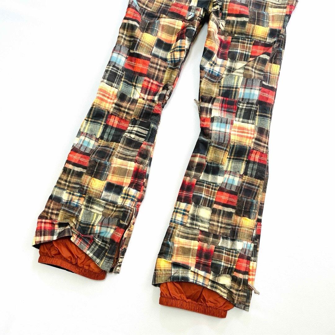 6646 バートン　ビブパンツ　パッチワーク柄　つなぎ　スノーボード レディース