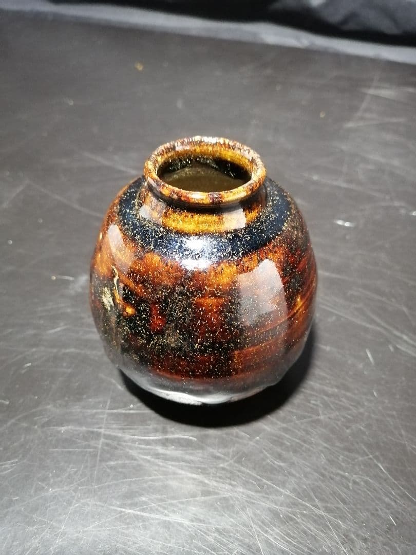 【茶道具】丹波茶入　陶春作　茶入100