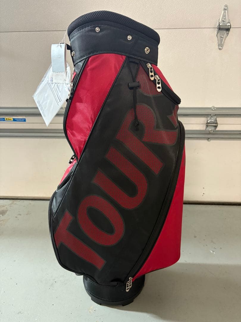 新品キャディバッグ　ツアーステージ　赤黒