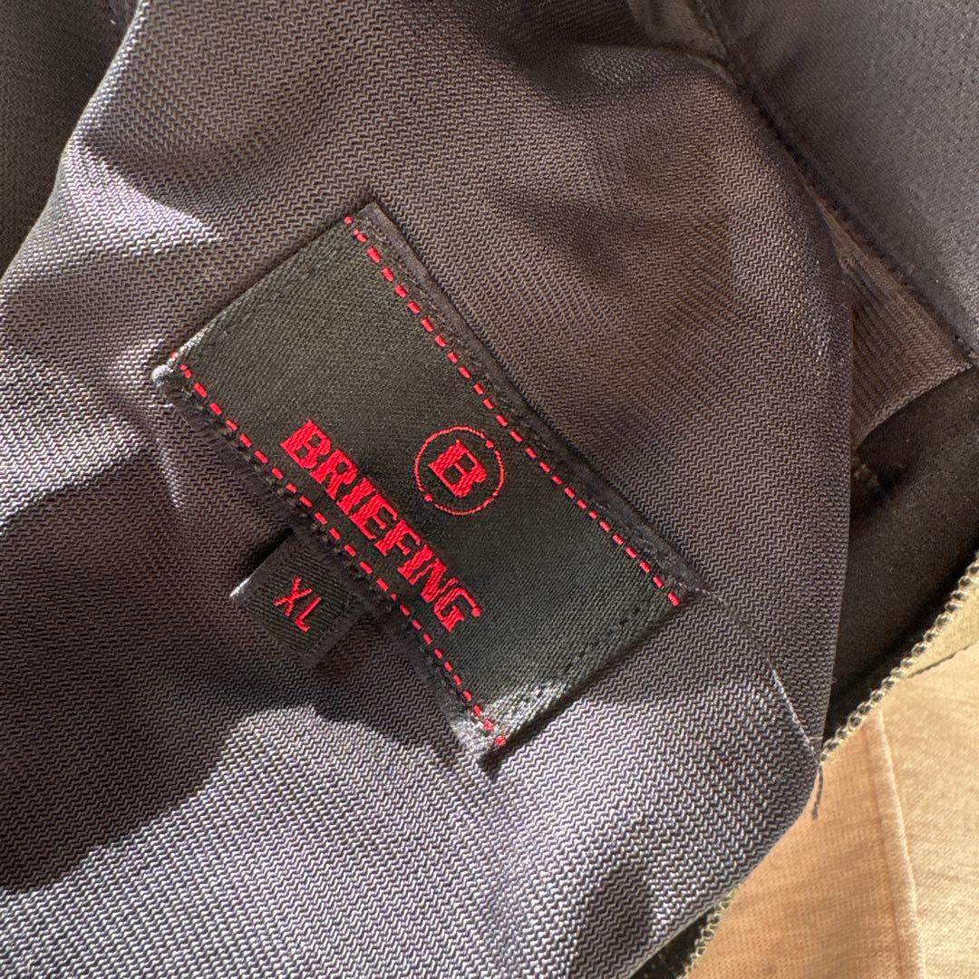 BRIEFING ロゴ入り ジョガーパンツ カーキ XL