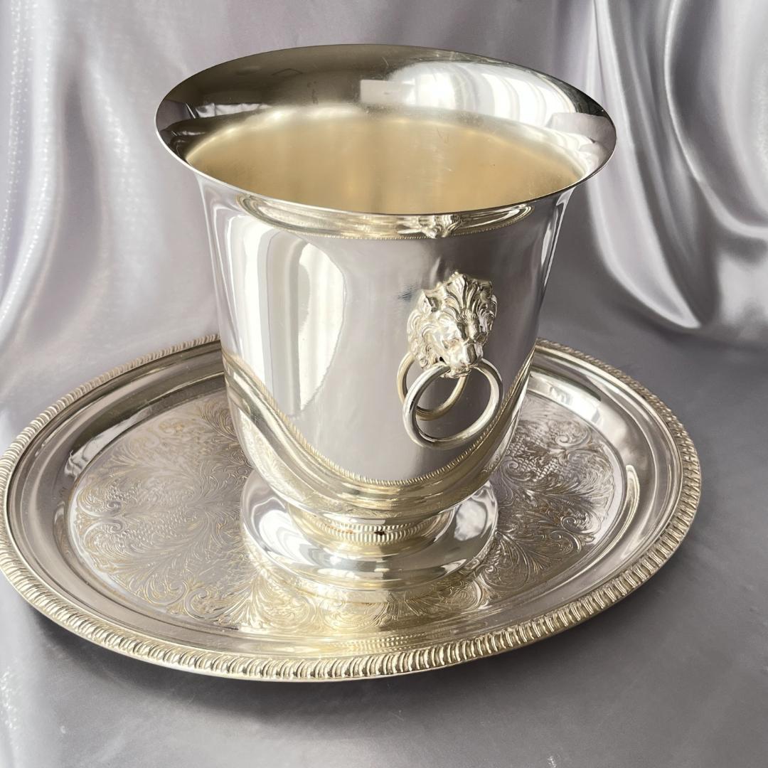 【仏蘭西】ライオンのワインクーラー / シャンパンクーラー 【シルバープレート】