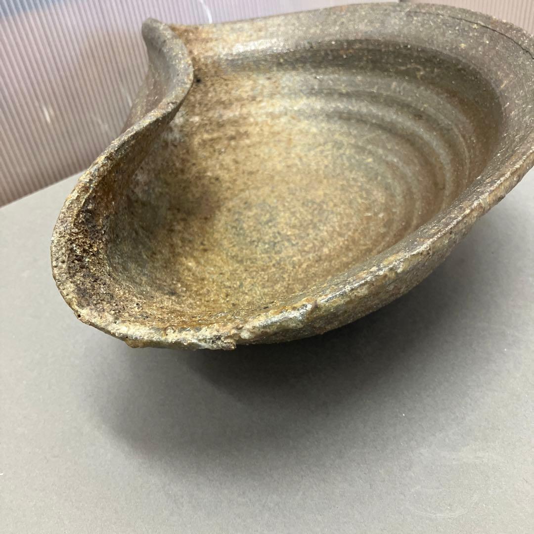 骨董品　茶道具　古常滑焼￼菓子鉢　時代箱　背景キズ　S203HI