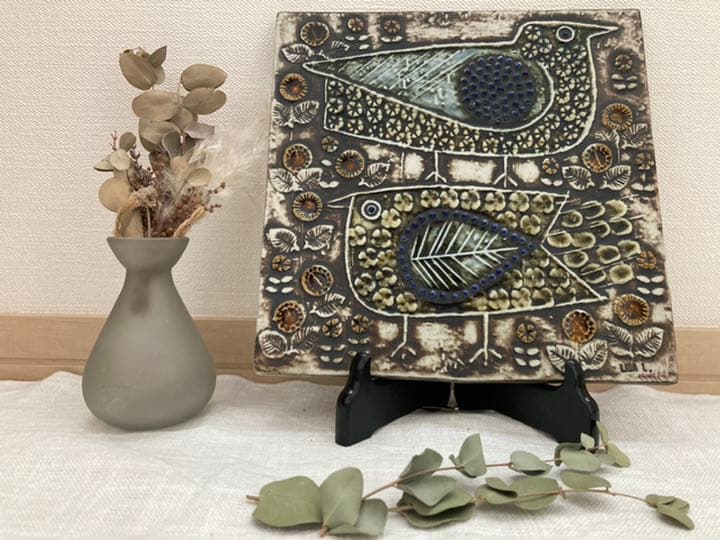 早い者勝ち！希少なリサラーソン 陶板 二羽の鳥 トリ UNIKユニークシリーズ