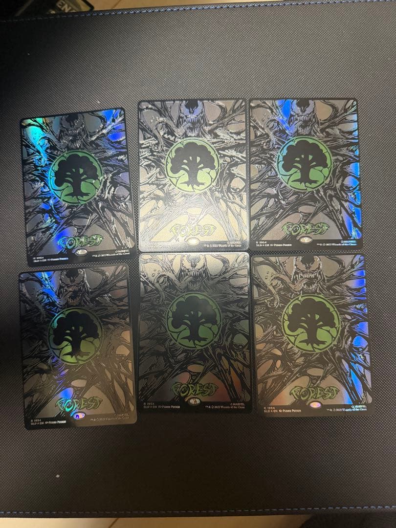MTG SLD スパイダーマンレイズドFOIL 基本土地 森　6枚セット