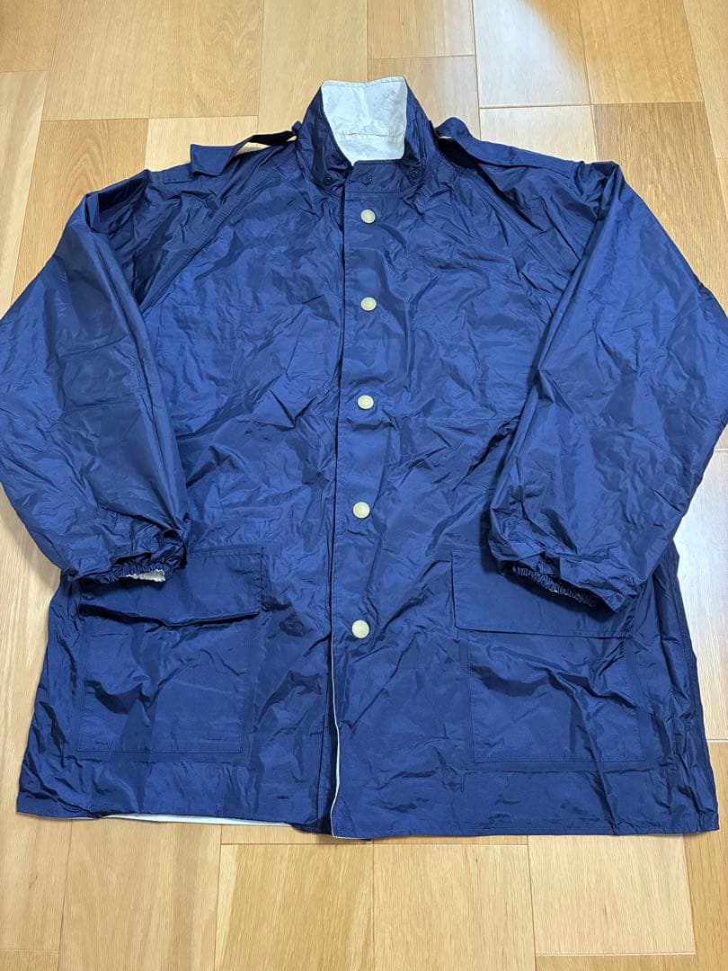 ネイビーレインウェア ボタン付き リバーシブルタイプ 難ありジャンク品