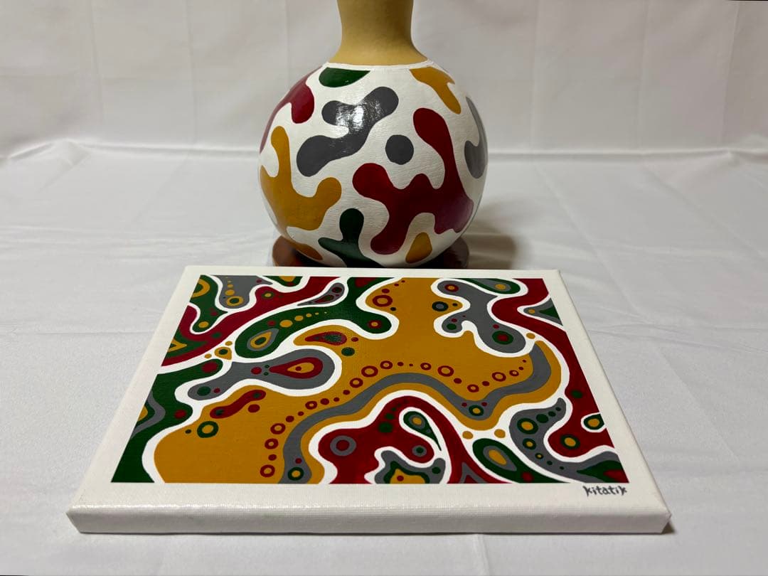 ひょうたん細工と絵画のセット 『弥勒ユニコーン』