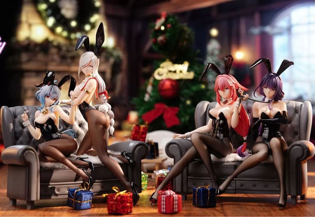 原神 雷電将軍 八重神子 甘雨アコ 申鶴Bunnyバニーガールフィギュアスタチュ