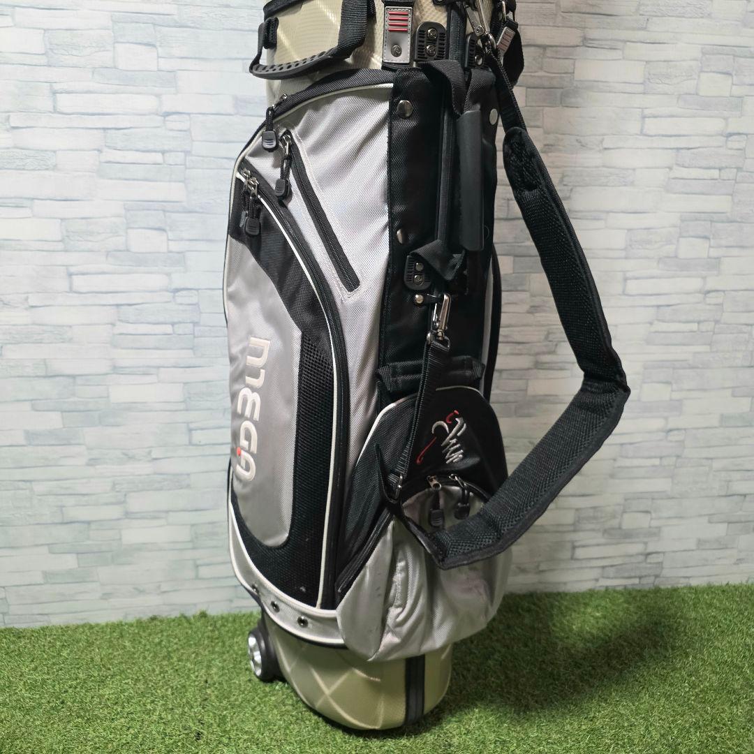 極美品 MEGA GOLF キャスター付 ハードケース キャディバッグ グレー