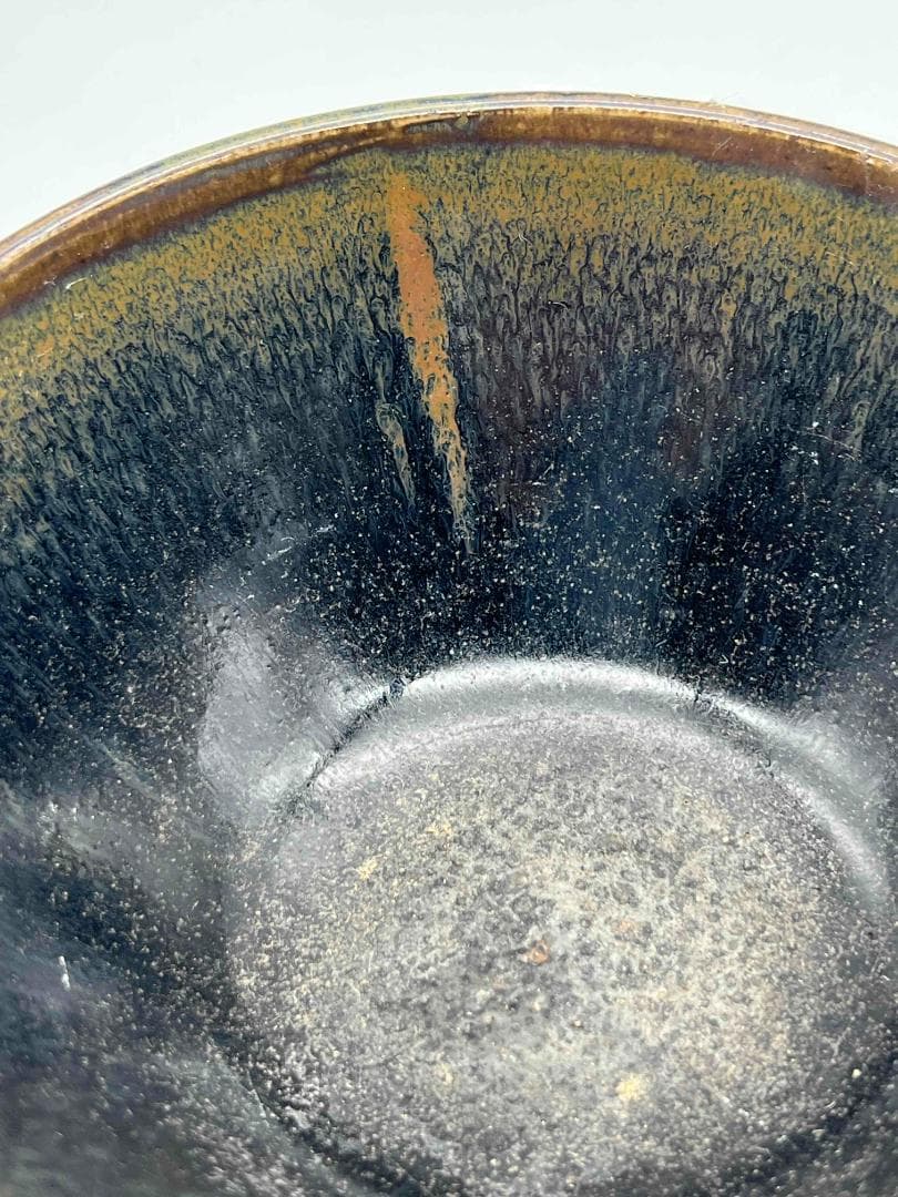 南宋時代　禾目天目茶碗　建窯茶盞 【旧家蔵出し】 希少貴重 唐物(E-60)