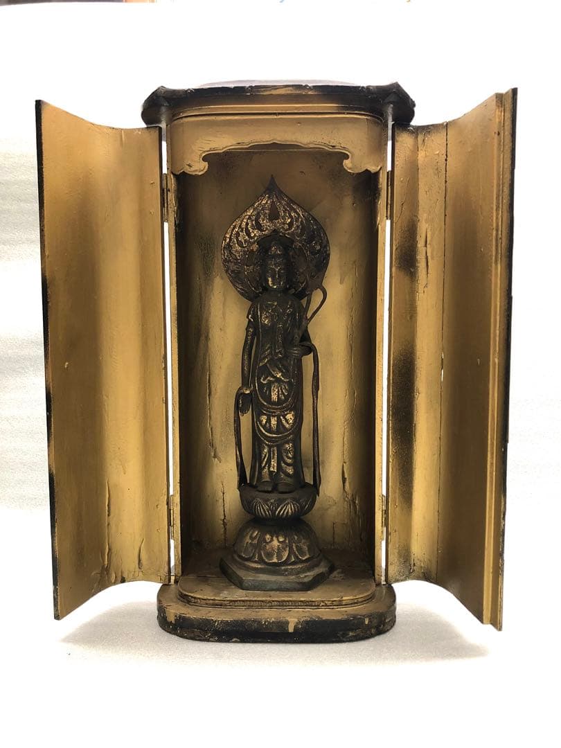 厨子　仏像　観世音菩薩　高さ約50㎝　時代物　仏教美術