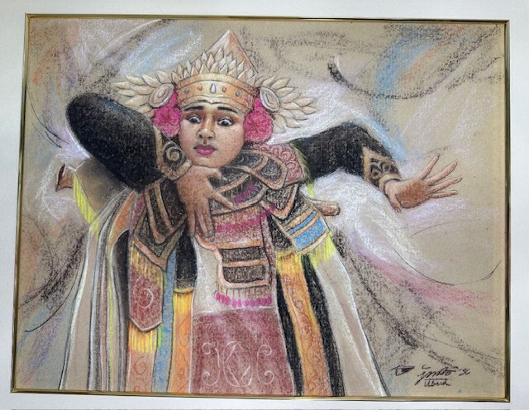 チョーク肖像画 1996年制作/バリダンス