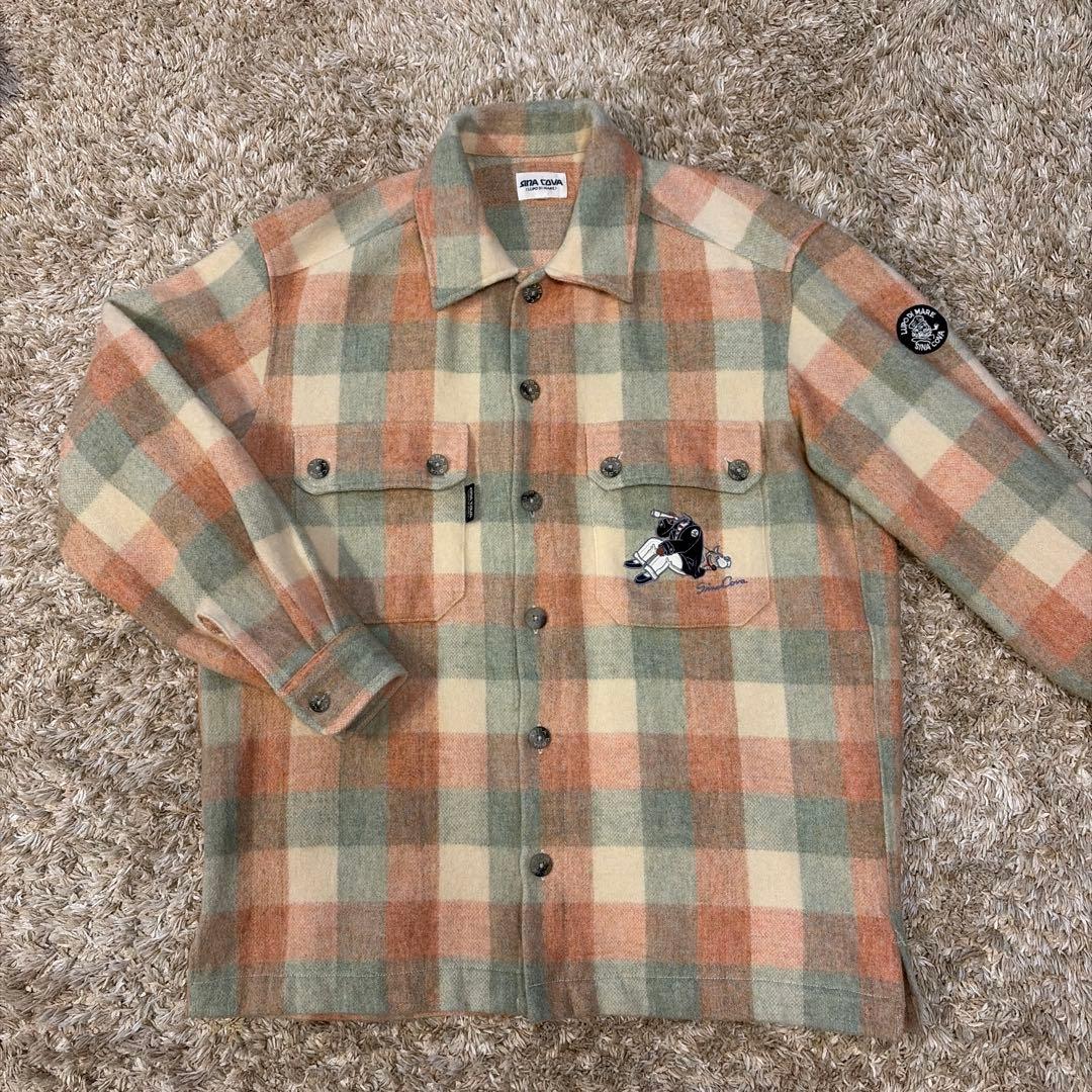 シナコバ SINA COVA フランネル チェック ウールアルパカ シャツ 美品