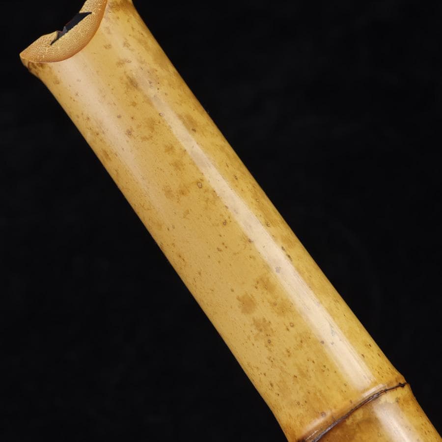 Y3273-1 琴古流 尺八 隆風銘 銀三線 螺鈿細工 全長40㎝ 竹製　EE