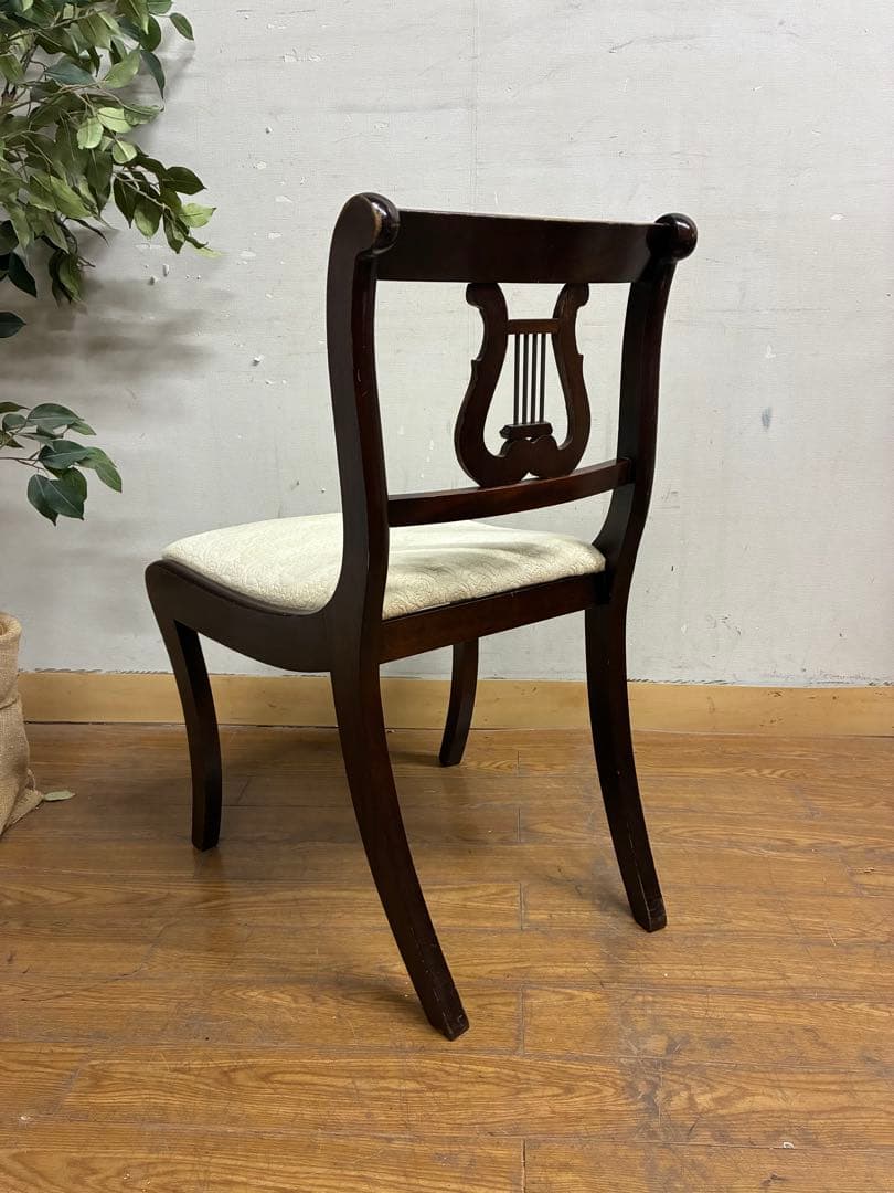 管429☆イギリス製☆アンティーク☆リラLyreバックチェア☆ダイニングチェア