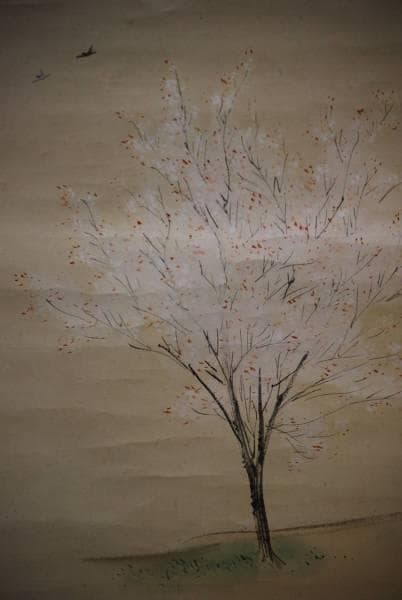 真作/八田高容/桜花小禽図/布袋屋掛軸HC-533