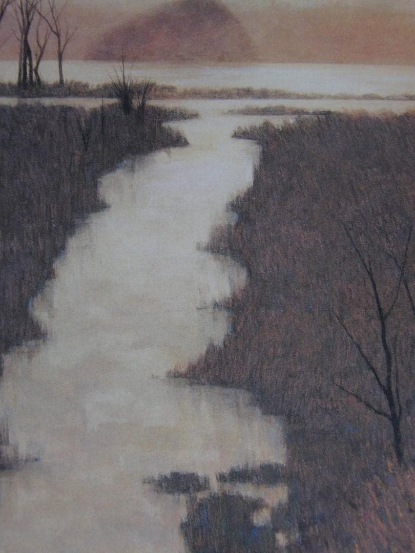 中路融人、【望湖】、希少な額装用画集より、新品額装付、状態良好