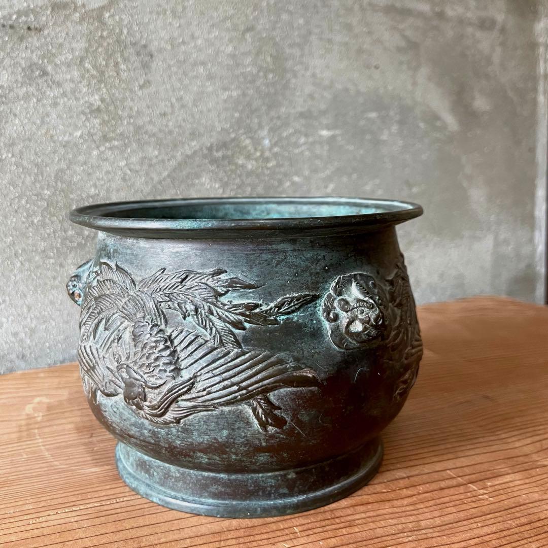 香炉？【m555 骨董品　銅　中国　唐銅　香炉　お香立　火鉢　手あぶり　レトロ】