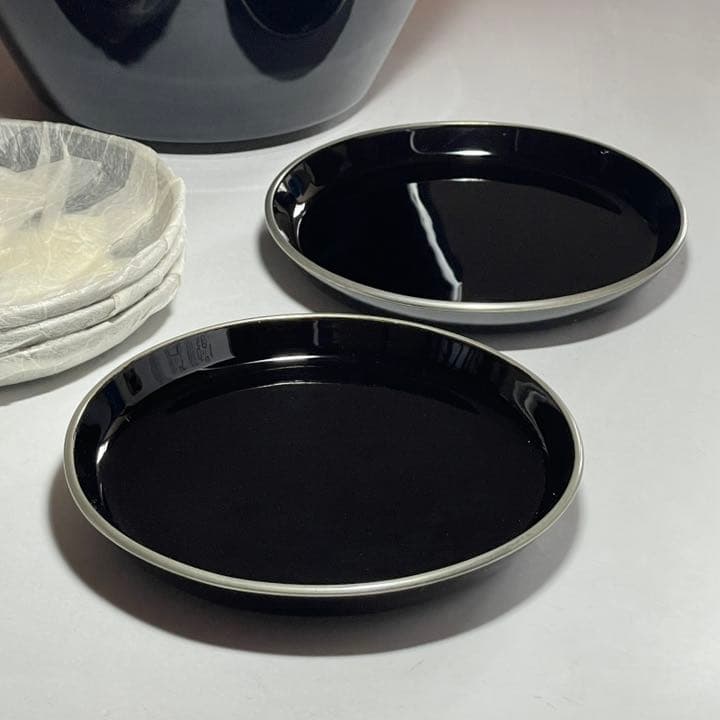 ◆黒漆菓子器と銘々皿五枚 京漆器 三象漆園造 高級漆器◆