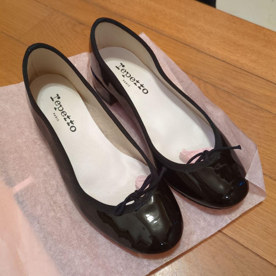 repetto ビーガンレザー バレエシューズ 黒 36