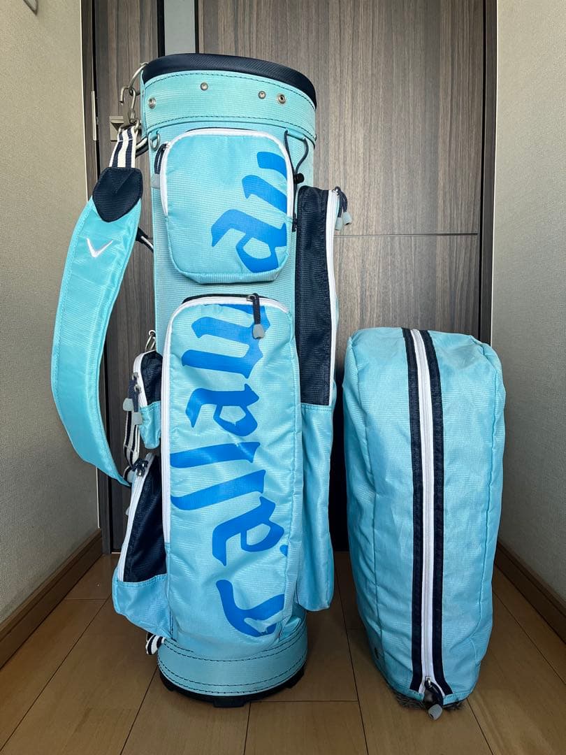 良品キャロウェイ　カートキャディバッグ　　レディース軽量コンパクト8.5型 水色