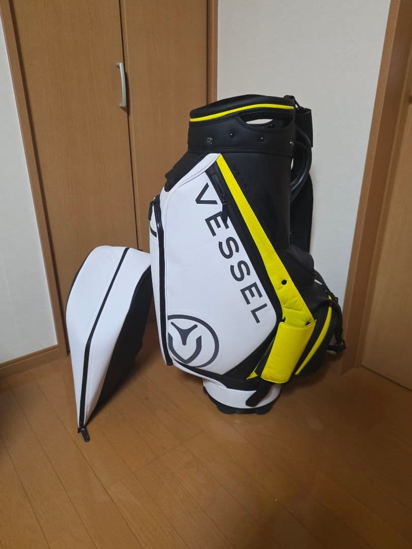 Vessel キャディバッグ ホワイト/イエロー