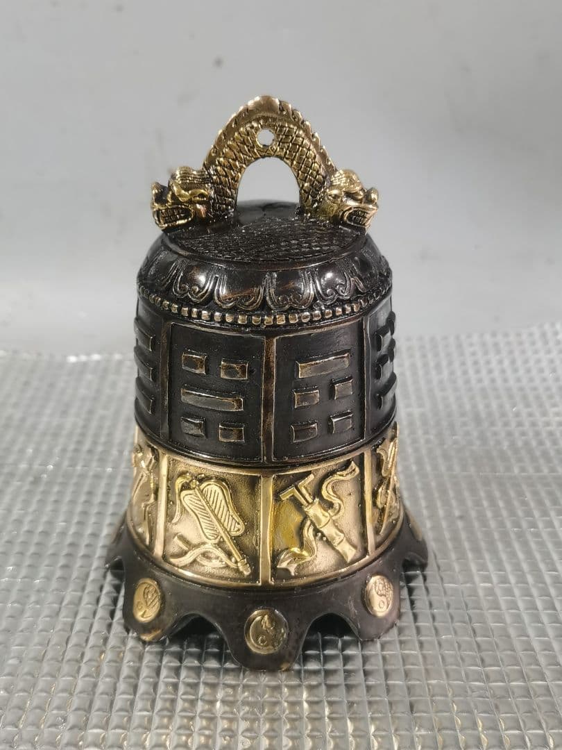 銅 細工 法器 寺銅鐘 八宝銅鈴 鎮宅 辟邪 開運 風水 招財 置物
