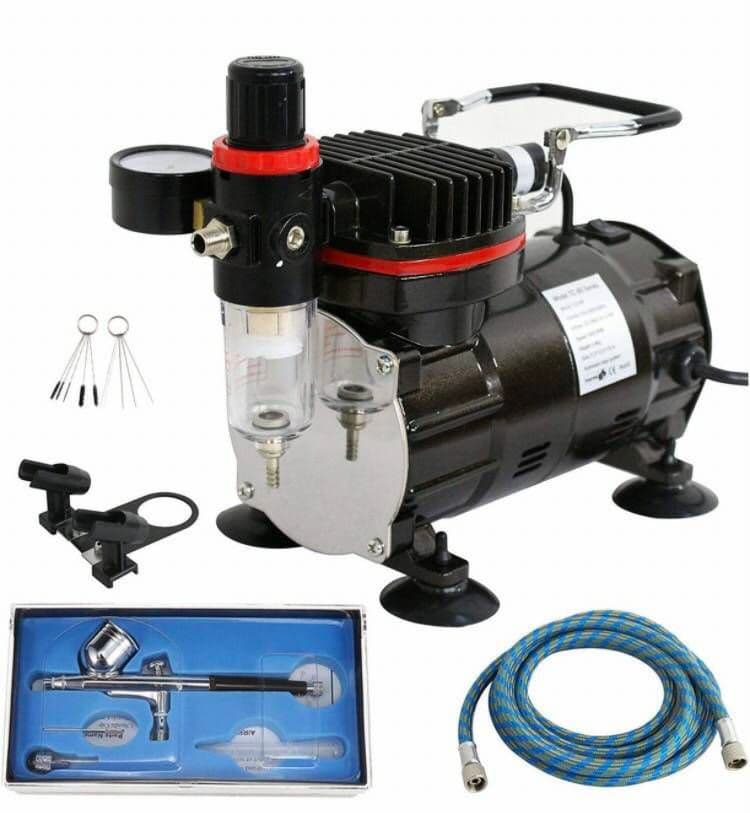 エアー ブラシ コンプレッサー セット オイルレス プラモデル