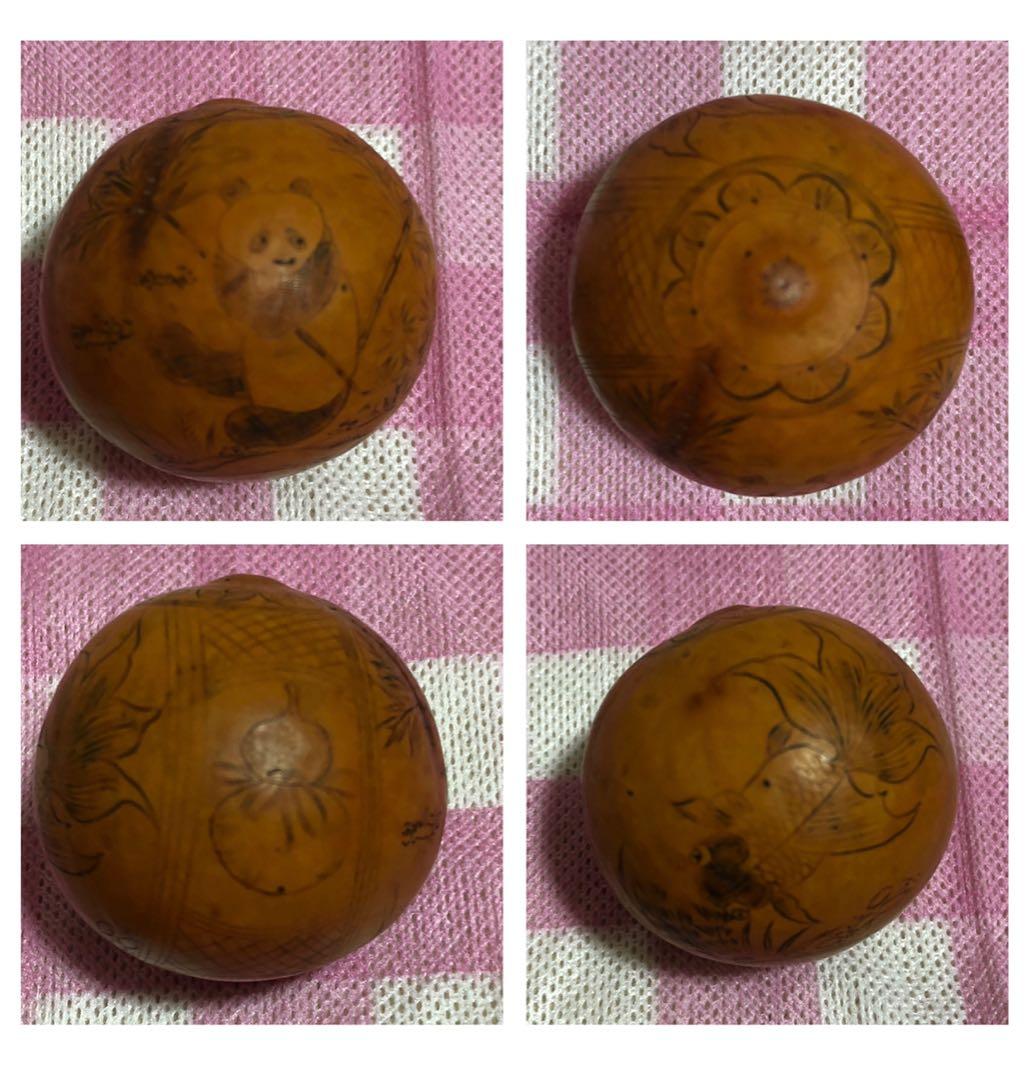 ひょうたん雕り工芸品2点