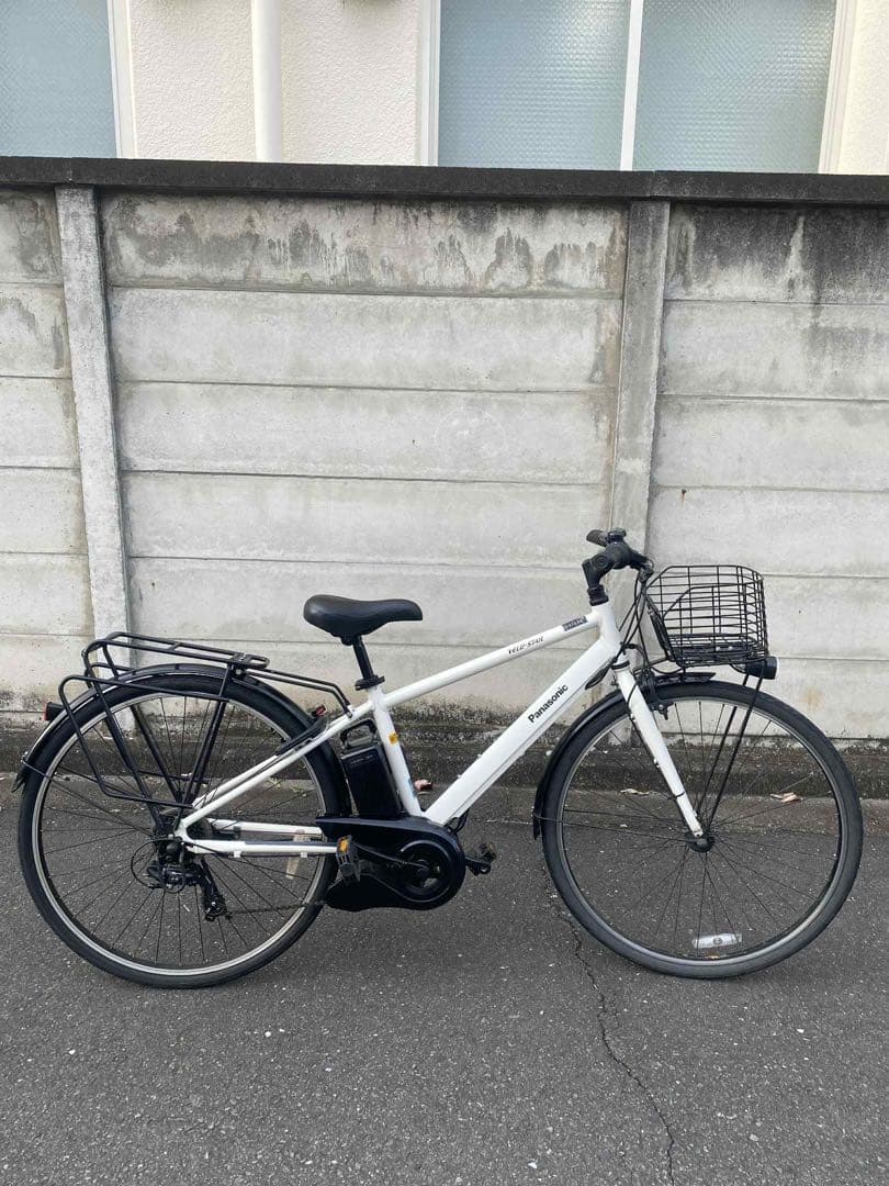 電動アシスト自転車 ホワイト スポーツタイプ8ah長押し5点灯、引き取り限定