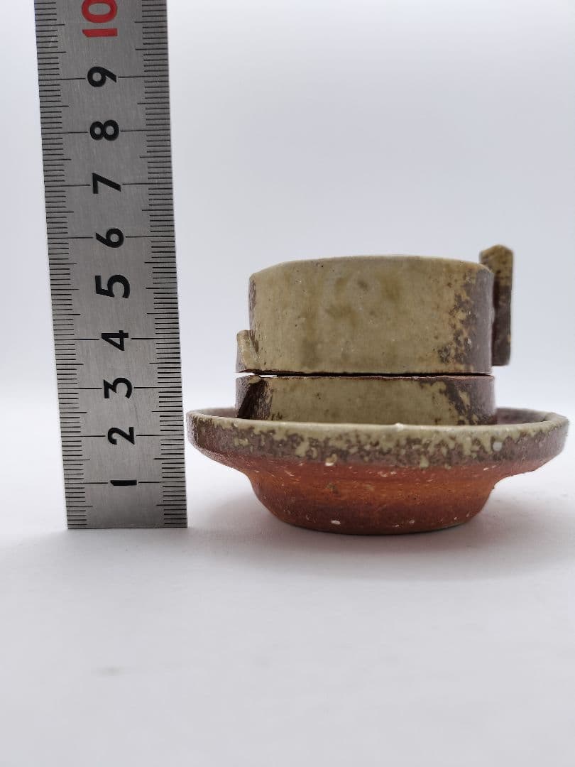 c638 香合 信楽 碾臼 高橋楽斎 木箱 茶道具 古物